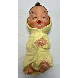 Creepy Vintage 1957 Baby Doll with Turning Head, Rubber Face Toy Bonnytex👶